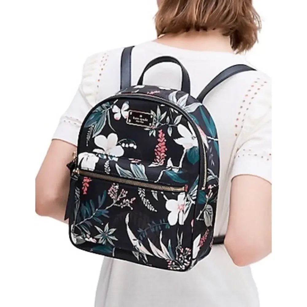 Kate Spade Wilson Road Botanical Small Bradley Backpack NWT Floral Nylon - Picture 2 of 14